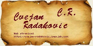 Cvejan Radaković vizit kartica